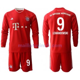 Maillot de Foot Bayern Munich Robert Lewandowski 9 Domicile 2020-21 Manches Longues - Enfant